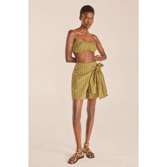 Rebecca Taylor Plaid Skort in Mini Plaid Olive Combo - Picture 1 of 9